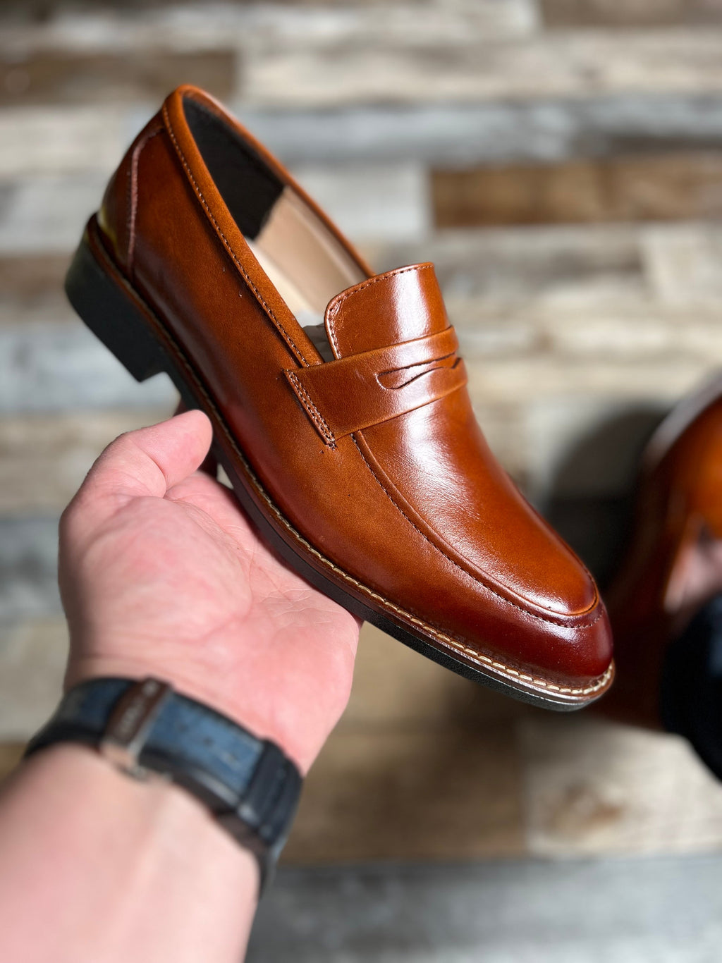 Model Mocassin Oxford Tobacco